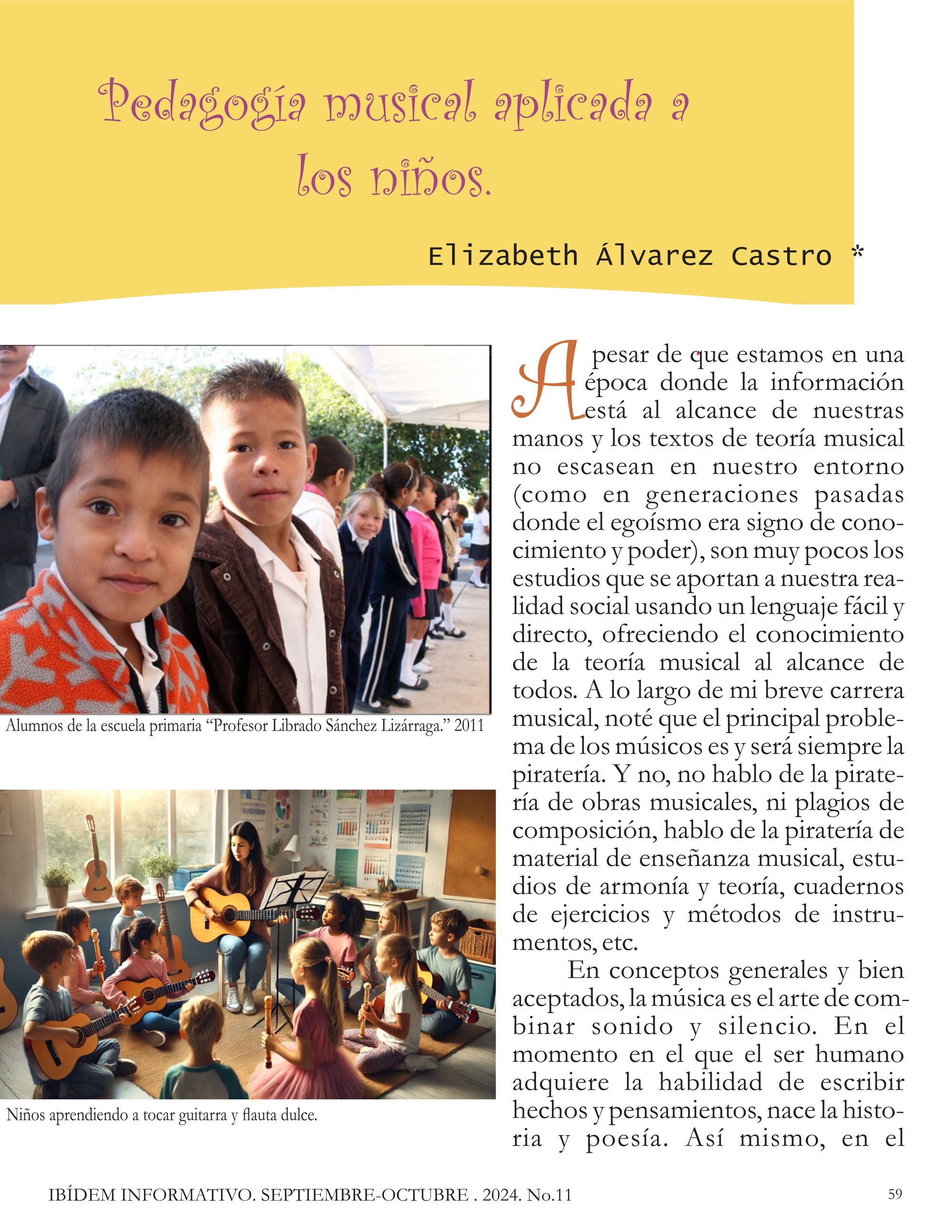 Pedagogía musical aplicada a los niños