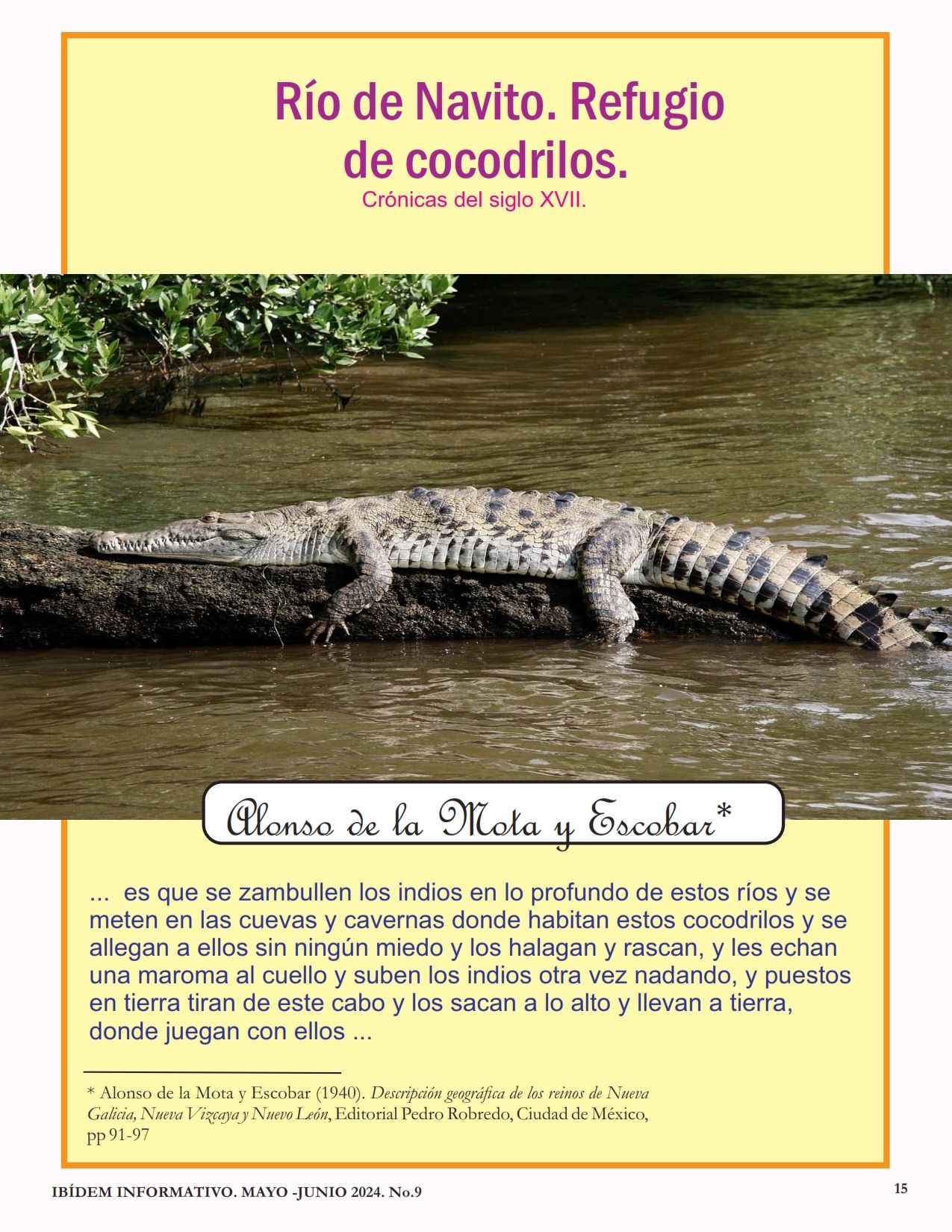 Río de Navito. Refugio de cocodrilos.