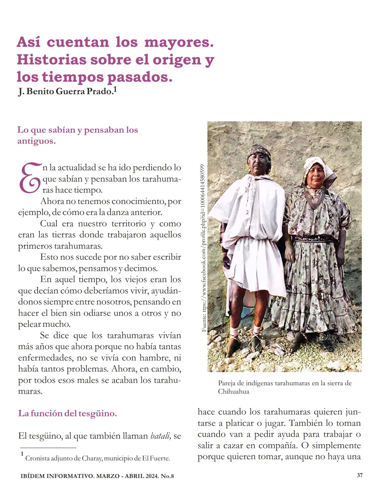 Así cuentan los mayores. Historias sobre el origen y los tiempos pasados.