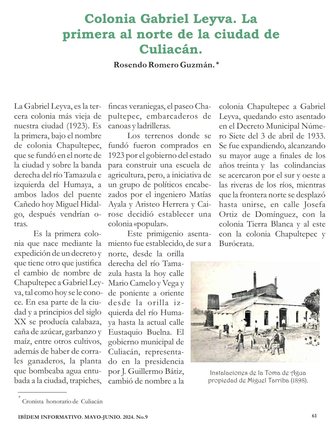 Colonia Gabriel Leyva. La primera al norte de la ciudad de Culiacán.