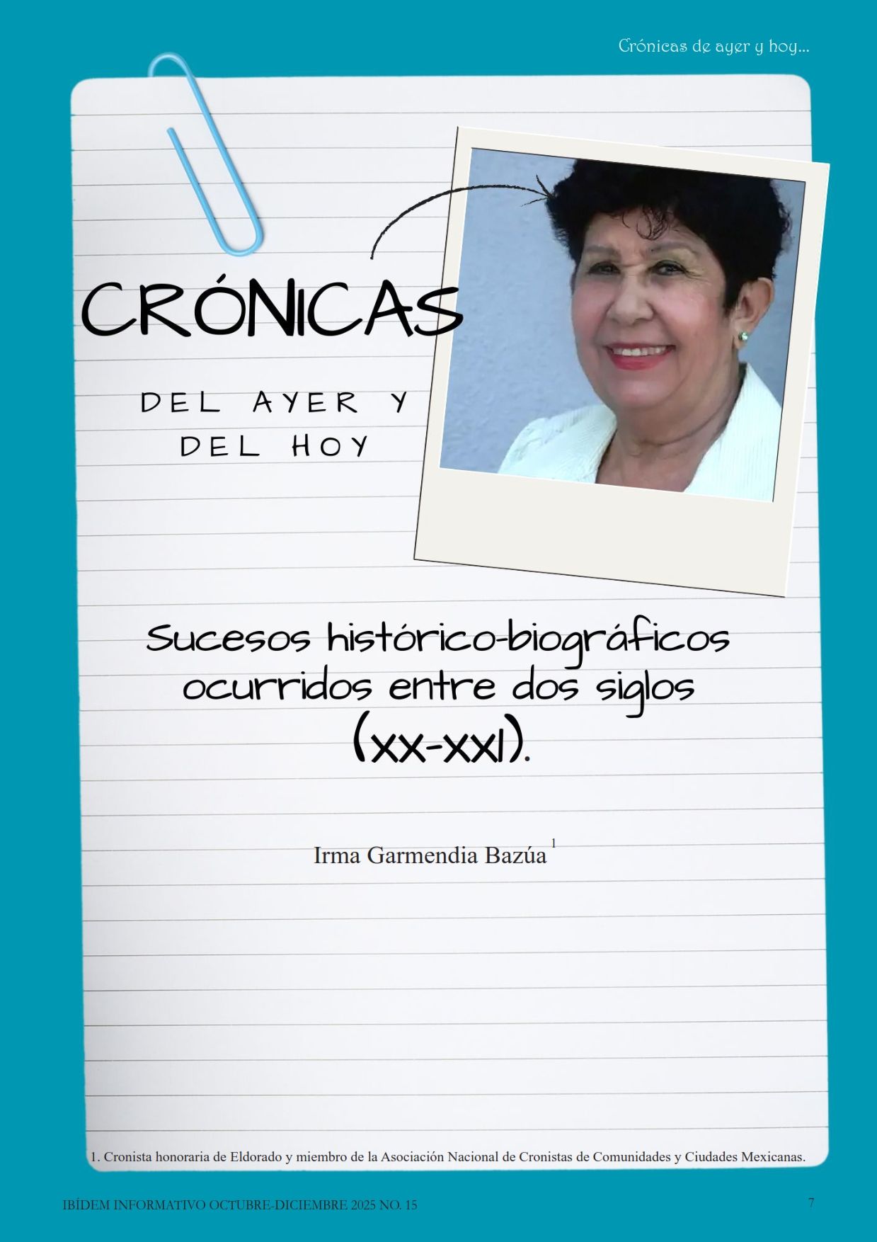 CRÓNICAS DEL AYER Y DEL HOY